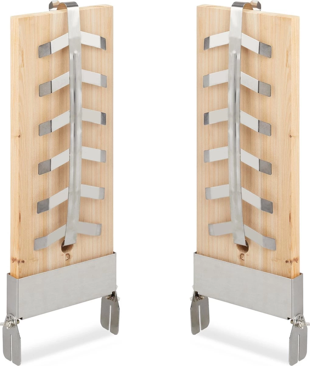 Relaxdays Planche Fumoir Saumon - Lot De 2 - XL - Bois De Cèdre - Planche Saumon - Barbecue - Nature – Image 2