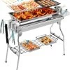 Borvat® | Barbecue Et Friture Barbecue à Dual Usage | Barbecue Au Charbon Extérieur Portable | Convient Pour 5 à 10 Personnes En Marche, Pique-nique, Camping, Barbecue.