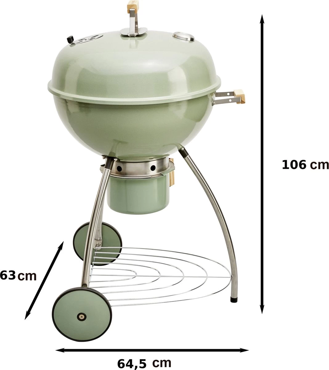 NATERIAL - Barbecue à Charbon PHOENIX BETA II - 8 Personnes - Ø 57 Cm - H. 108 Cm - Acier émaillé - Vert - Kogelbarbecue – Image 2
