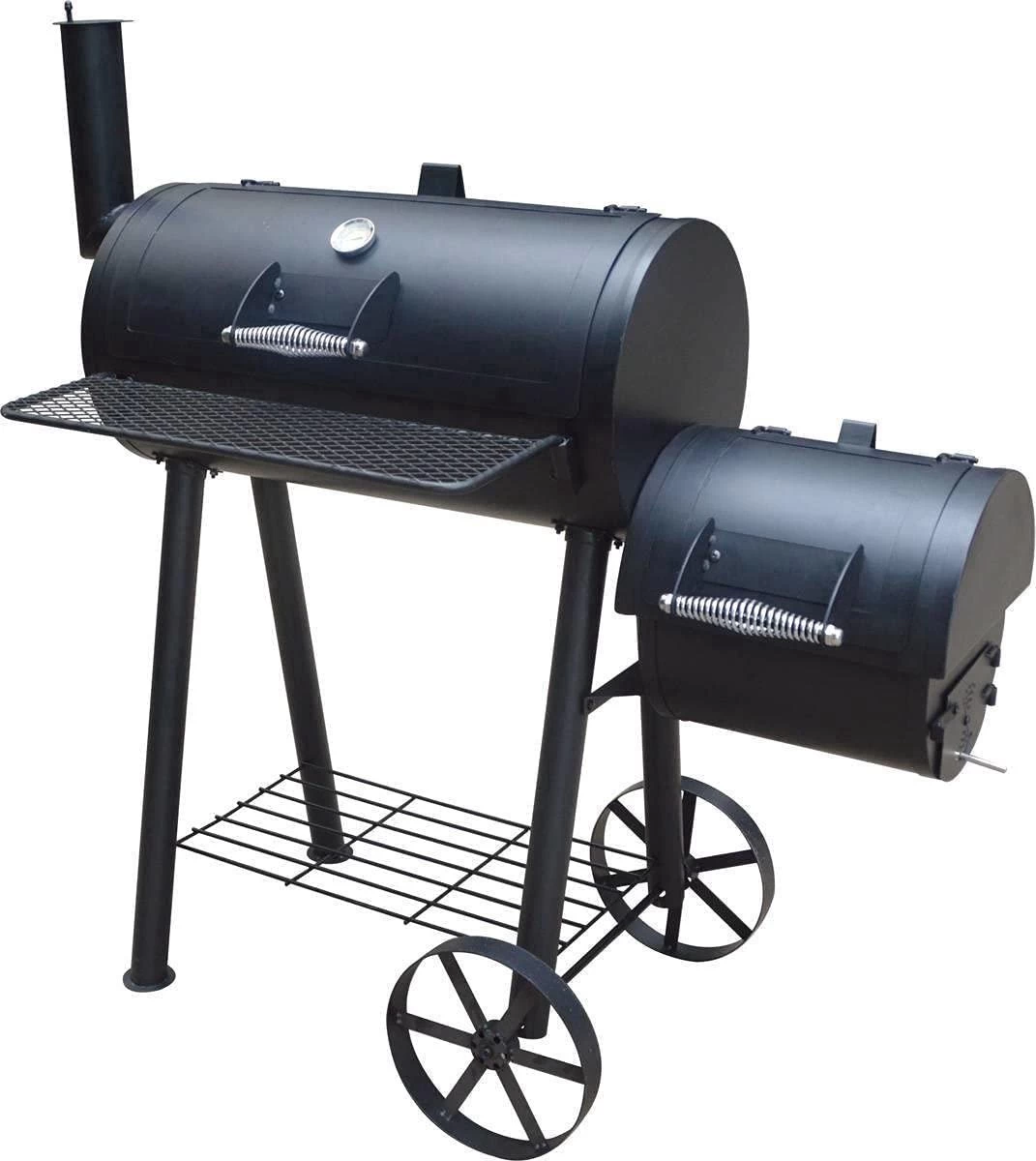 The Mash - Barbecue à Charbon XXL En Métal - Grille En Acier Inoxydable Pour BBQ - Chariot à Grillades (100 Cm) Série Steel Pour Jardin - Grille Outdoor Avec Thermomètre - Grille BBQ Pour Camping Noir – Image 2