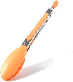 Pince à BBQ En Siliconen - Pince De Cuisine - Pince De Service - 20 Cm - Oranje