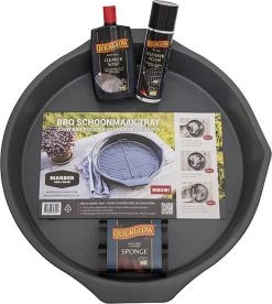 MARBER PRODUCTS - Kit De Nettoyage BBQ 4 : GRILL WASH + Savon Cleaner + Mousse Cleaner + Éponges Grill (2) - Pour Grilles Jusqu'à 48 Cm