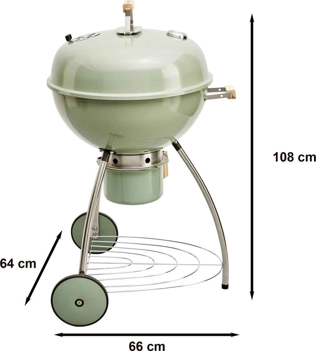 NATERIAL - Barbecue à Charbon PHOENIX BETA II - 8 Personnes - Ø 57 Cm - H. 108 Cm - Acier émaillé - Vert - Kogelbarbecue – Image 3