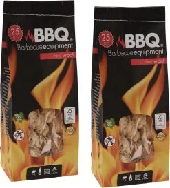 2x Sacs Avec 25x Copeaux De Laine De Bois Pour Barbecue Et Foyer Par Sac - Créer Un BBQ