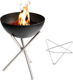 Höfats - Bol - Fire Set Flex - Fonte/ Acier/ Acier Inoxydable - Bol à Feu - 57 X 75 Cm - Zwart