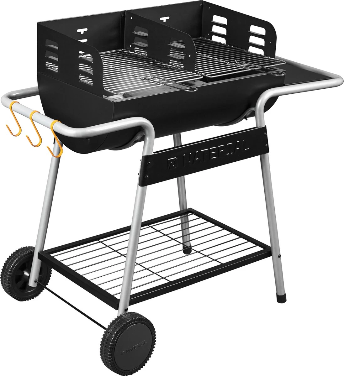 NATERIAL - Barbecue à Charbon ICARUS - Chariot 10 Personnes - H.92 X L.110 X P.61 Cm - Acier Peint - Zwart - BBQ Angulaire Sans Couvercle – Image 14