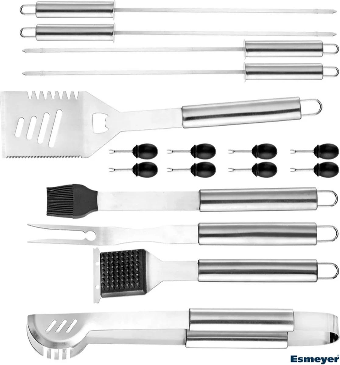 Ensemble D'accessoires BBQ - Ensemble D'outils BBQ - Ustensiles De Cuisine Pour Barbecue - Ensemble De 18 Pièces - Acier Inoxydable - Plastique ABS – Image 4