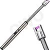 Briquet De Cuisine électrique Flexible D'arc Rechargeable Avec Câble USB Coupe-vent - Argent