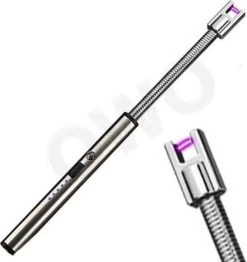 Briquet De Cuisine électrique Flexible D'arc Rechargeable Avec Câble USB Coupe-vent - Argent