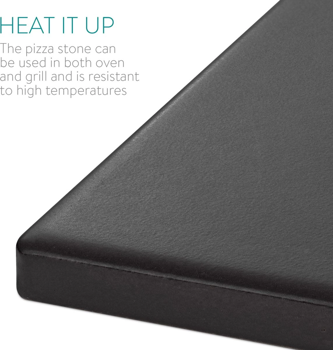Navaris XL Pour Four Et Barbecue - Plaque à Pizza Rectangulaire 38 X 30 Cm - Pierre à Pain - Céramique émaillée - Zwart – Image 6