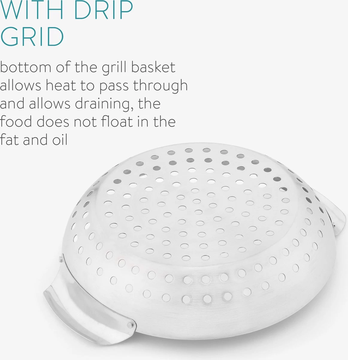 Grille Et Plateau De BBQ Navaris - Grille De Barbecue Pour Viande, Poisson Et LĂ©gumes - Convient Au Four Et Au Barbecue - Grille De Gril Ronde â Image 2