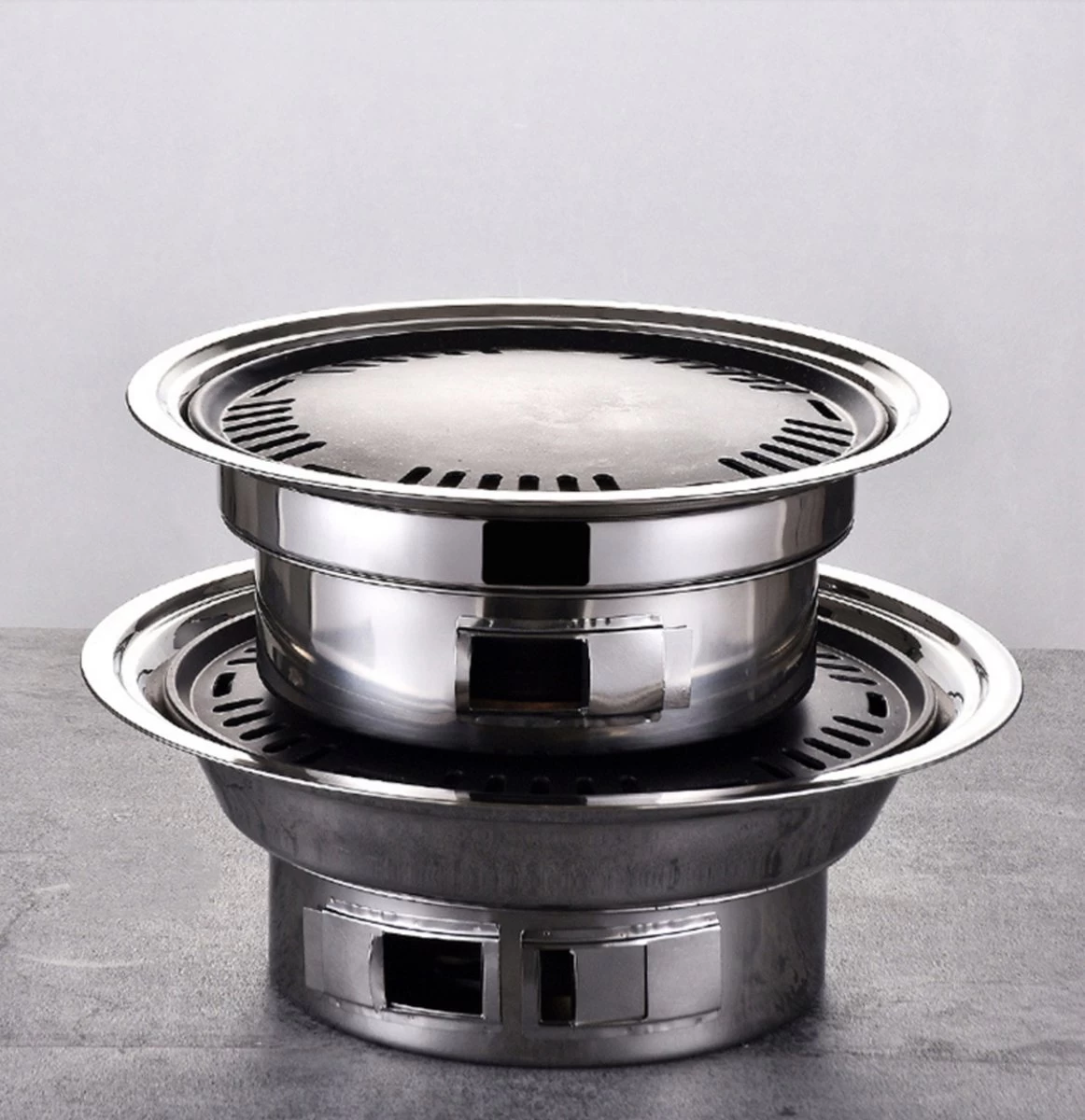 BBQ Coréen Portable - Charbon De Bois - Ustensiles De Cuisson - Revêtement Antiadhésif En Acier Inoxydable - Poêle à Charbon Portable Avec Plaque Chauffante - BBQ De Camping En Plein Air – Image 5