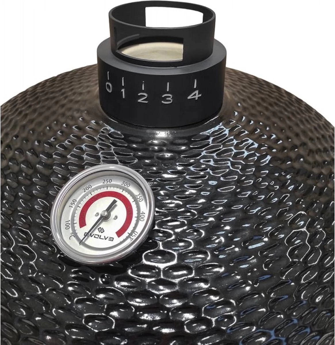 Evolve Advanced Solo - Barbecue Kamado 24" / 61 CM / XXL - Sans Base Ni Tables D'appoint - Accessoires Gratuits Inclus - Parois En Céramique - Forme D'oeuf - Chaleur Directe + Chaleur Indirecte - Ventilation Professionnelle - Thermomètre Intelligent – Image 14