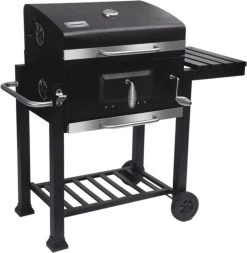 Blaupunkt GC601 Chariot à Barbecue Grille Pour Barbecue Grill à Charbon Thermomètre Dans Le Couvercle Tablette Latérale Fonte Surface Du Gril 57,2 X 32 Cm