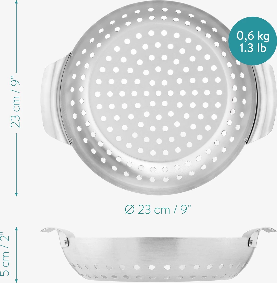 Grille Et Plateau De BBQ Navaris - Grille De Barbecue Pour Viande, Poisson Et LĂ©gumes - Convient Au Four Et Au Barbecue - Grille De Gril Ronde â Image 6