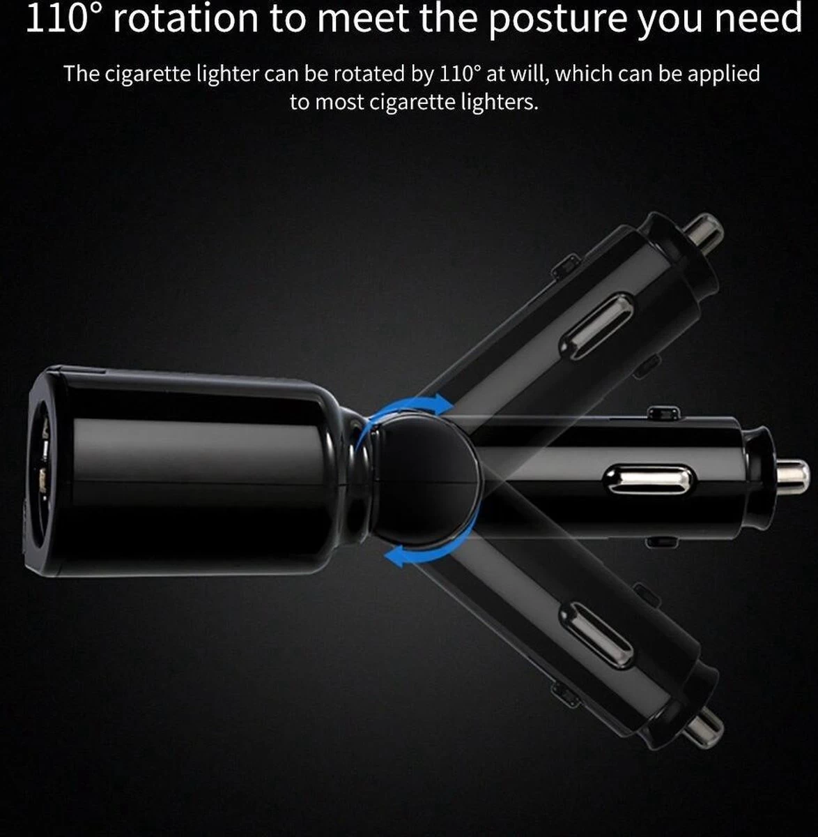 Répartiteur D'allume-cigare De Voiture - Entrée USB De Voiture - 2 Prises De Cigarette - Chargeur De Voiture - Répartiteur 12 V - Chargeur De Voiture USB – Image 2