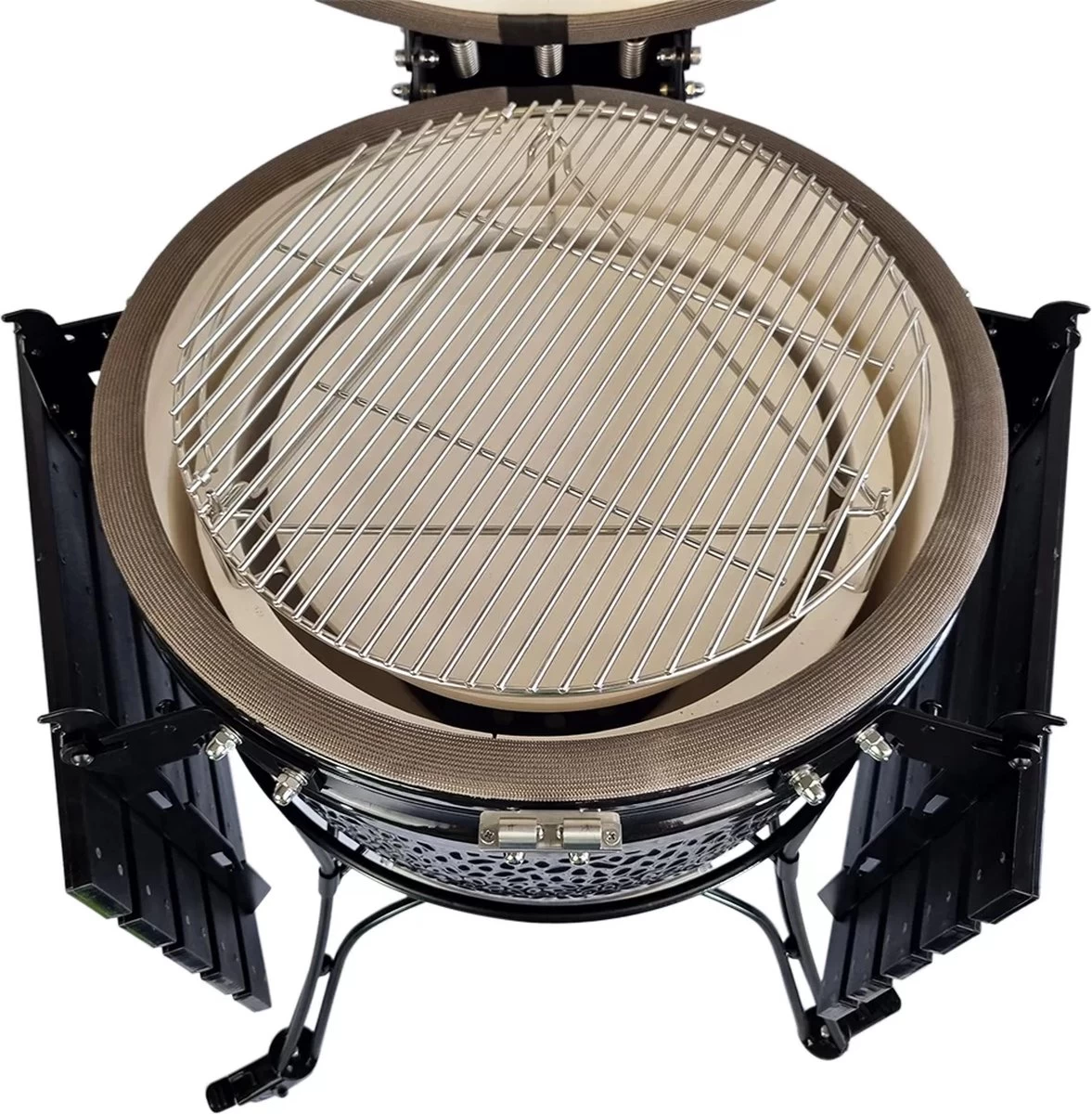 Obelix Kamado Large - 22 Pouces - Zwart - Avec Poseur De Plaque - Feutre En Fibre De Verre - Système D'ouverture / Fermeture - Precision Top-Vent – Image 2