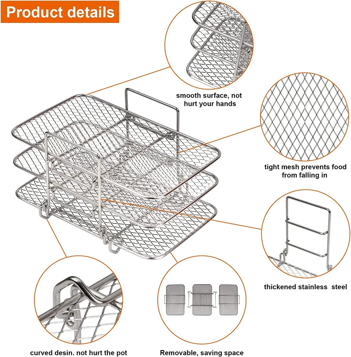 Support De Friteuse à Air Compatible Avec La Friteuse à Air Ninja Dual Air Accessoires De Vêtements Pour Bébé Air / Dual Zone / Rack – Image 7