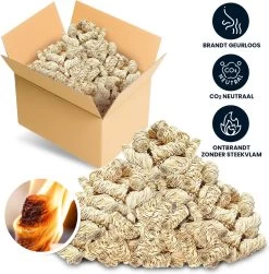 Allume-feu 2,5 Kg | Entrée Barbecue | Entrée De Charbon De Bois | Allume-feu Cheminée Ou Barbecue - Allume-feu - Allume-feu Laine De Bois Barbecue | Curls Ou Wokkels | Bois D'allumage