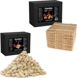 Emballage Samba Combi - 384 Allume-feu Dans Un Carton Extérieur Et 2 Kg. Laine De Bois Copeaux De Briquet