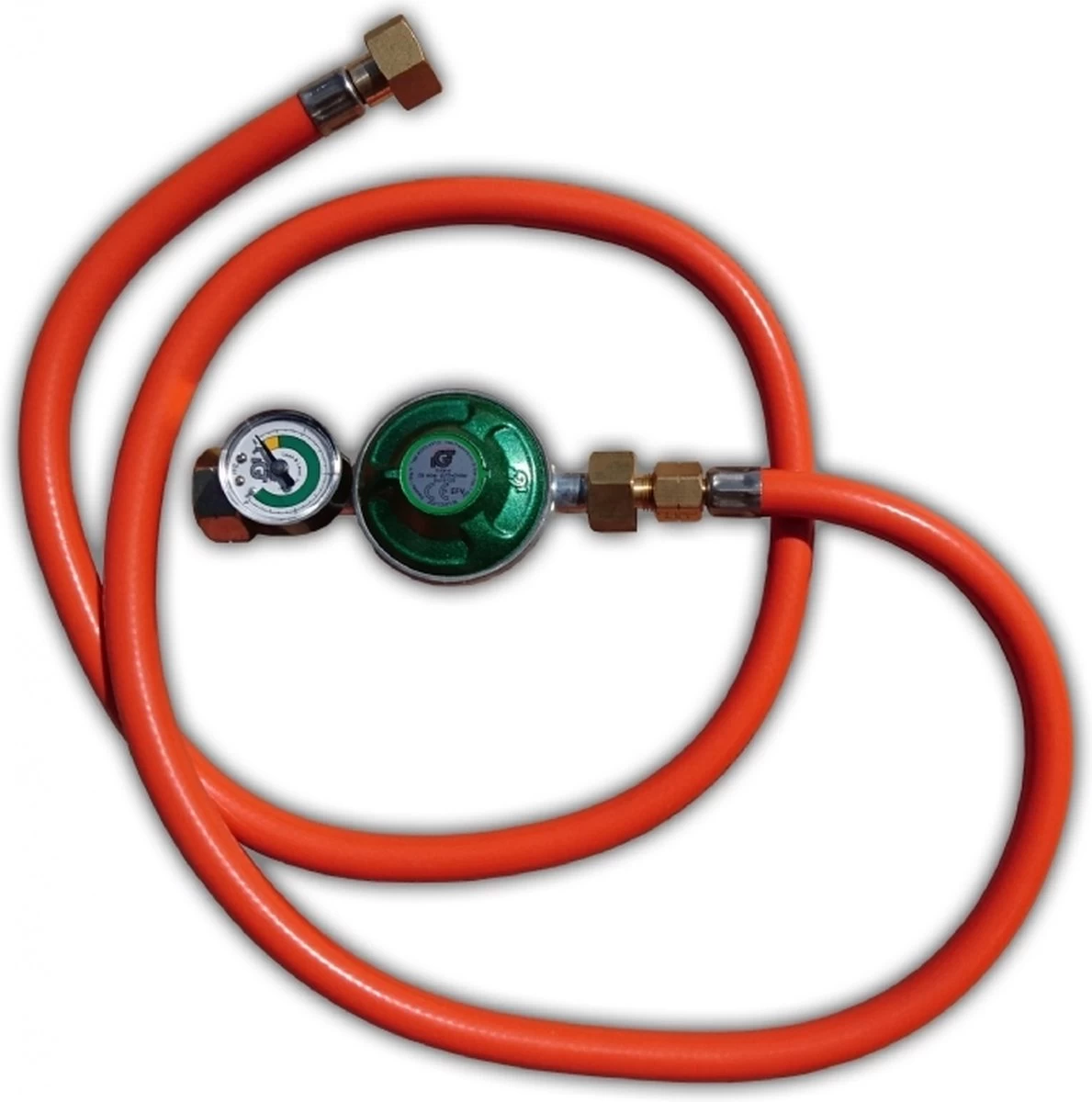 Régulateur De Pression / Jeu De Tuyaux 50 Mbar Avec Manomètre Et Raccord 1/2"