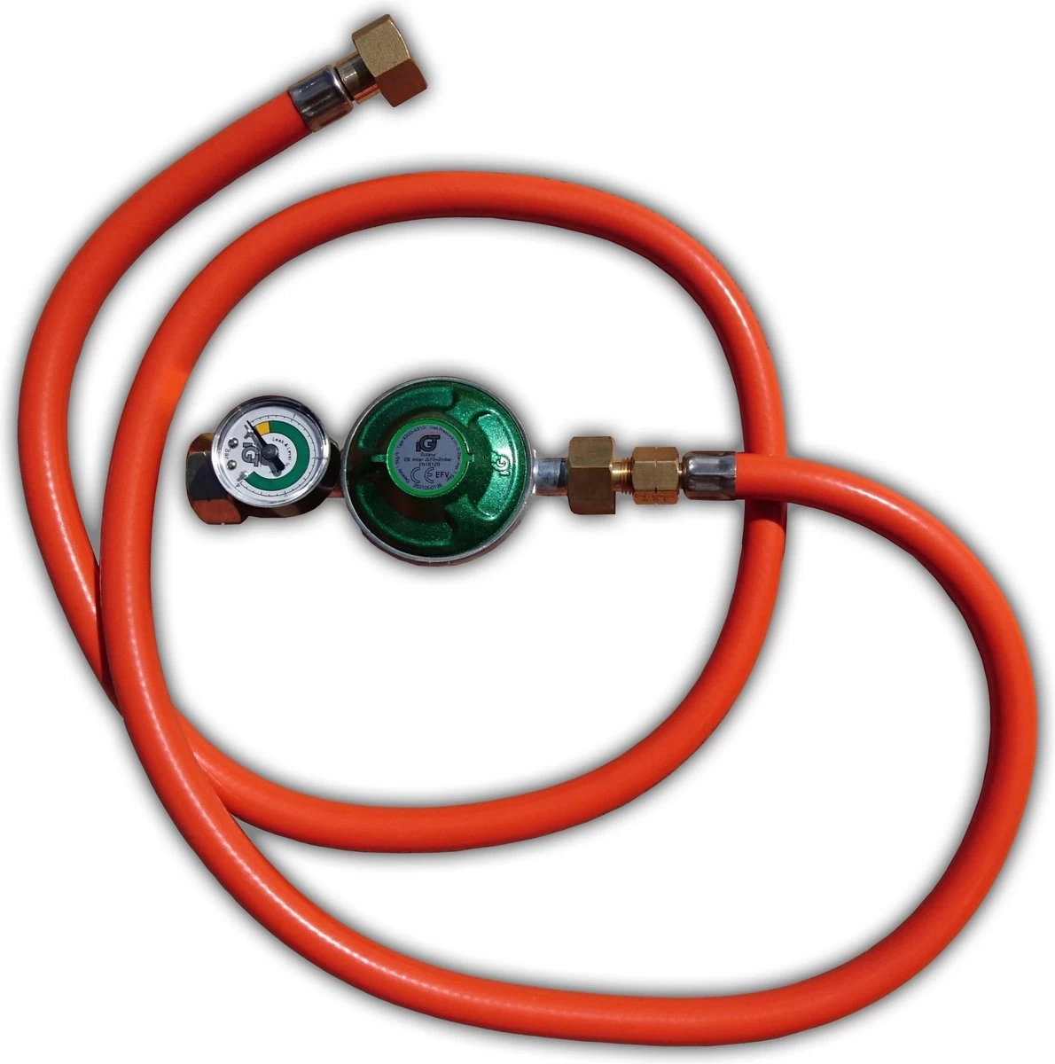 Régulateur De Pression / Jeu De Tuyaux 30 Mbar Avec Manomètre Et Raccord 1/2 Pouce – Image 3