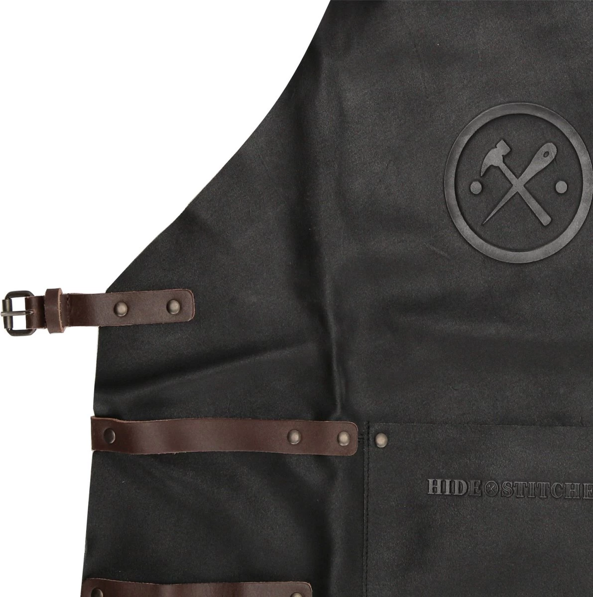 Tablier De BBQ En Cuir Old West + Sous- Sous-verres + Pinces - Set De BBQ - Zwart – Image 4