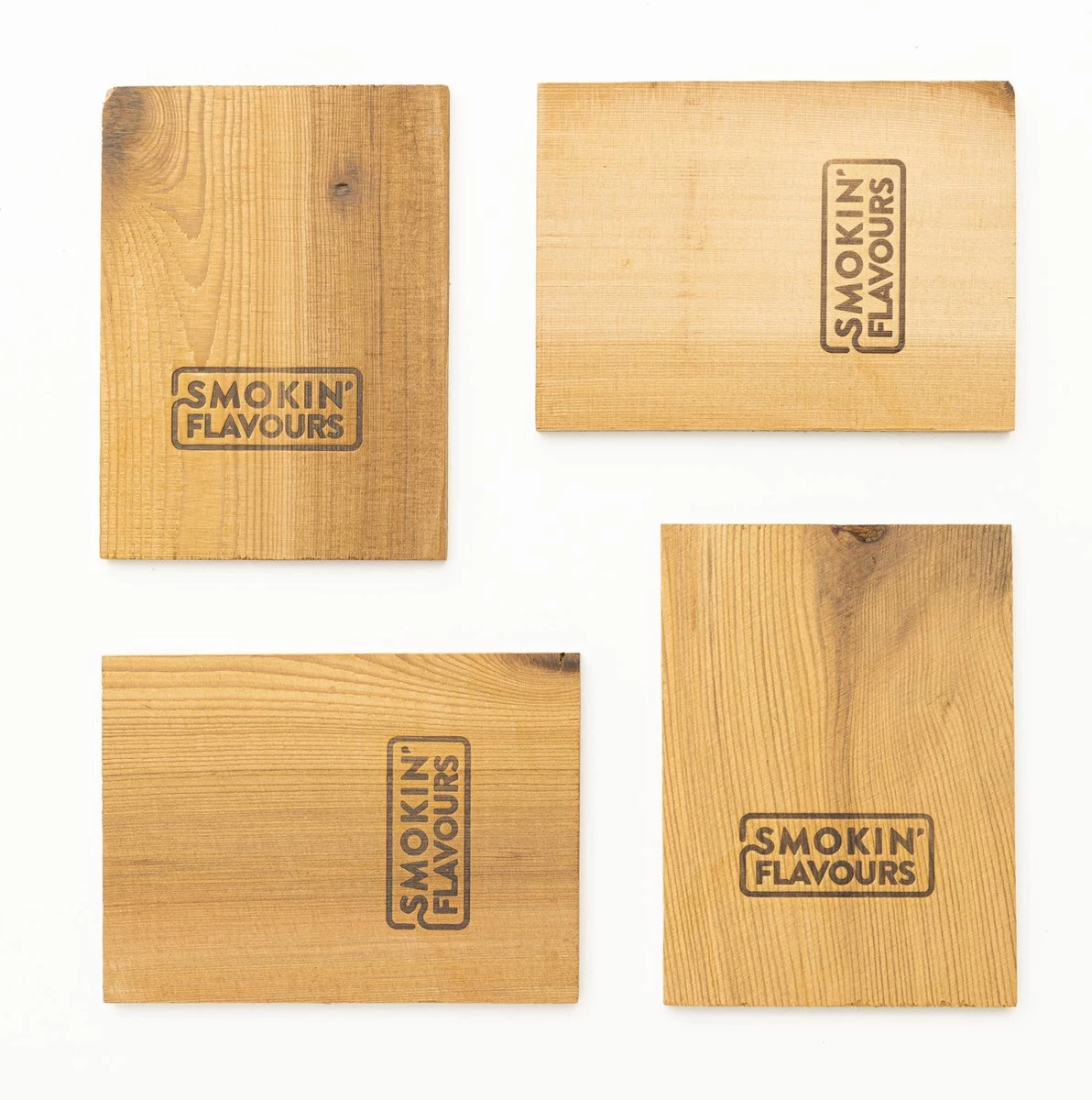 Smokin' Flavours | Planche à Fumer | Bois De Cèdre | 15 Cm I 4 Pièces | Bois De Fumage – Image 2