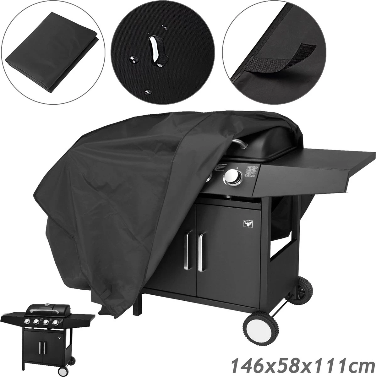 Deuba Bâche De Protection Housse Résistante Pour Barbecue à Gaz Grill 3 Tailles – Image 2