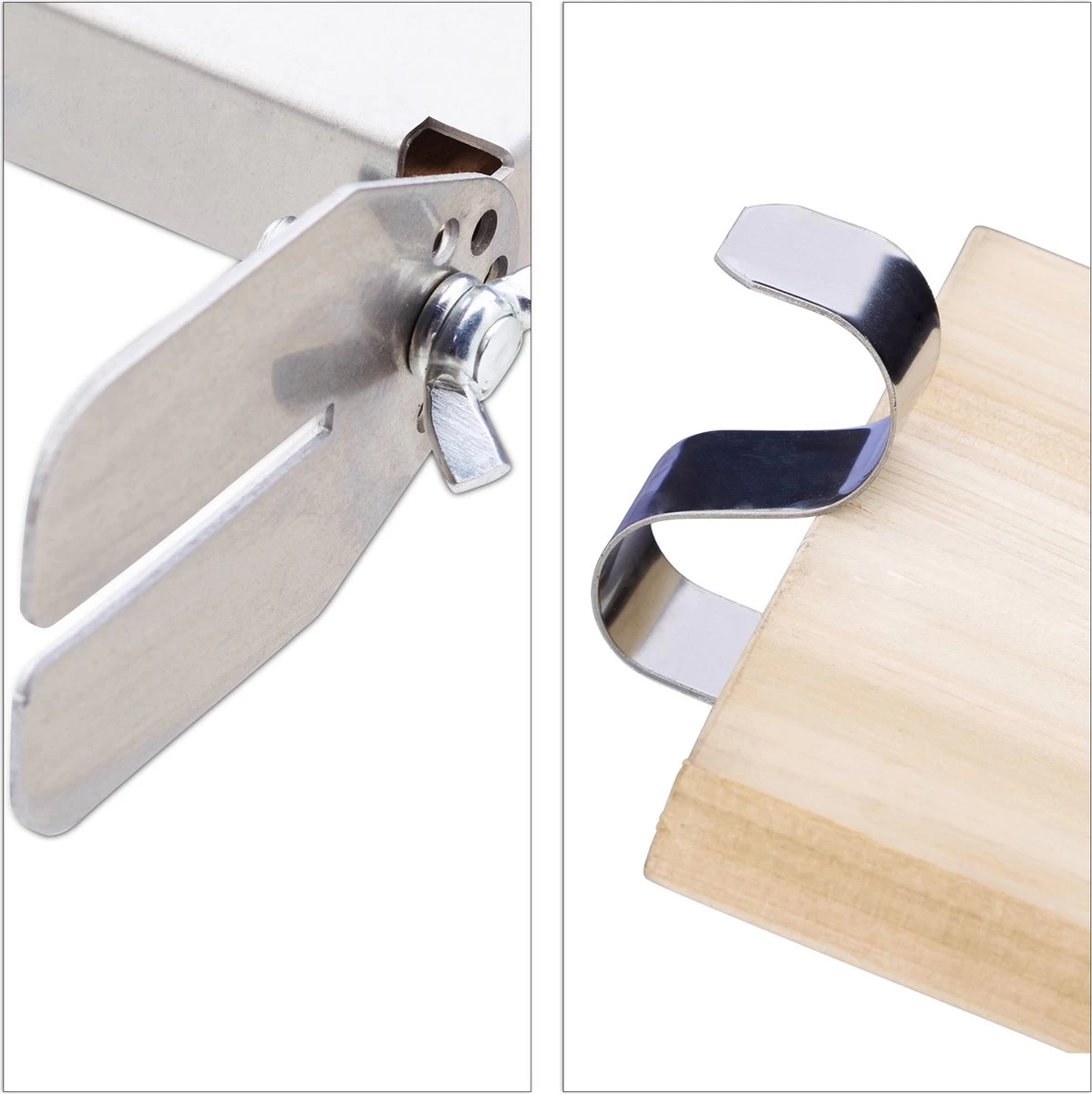 Relaxdays 4 X Planche à Fumer En Set - Support Inox - Bois De Cèdre - Planche à Saumon - Barbecue – Image 5