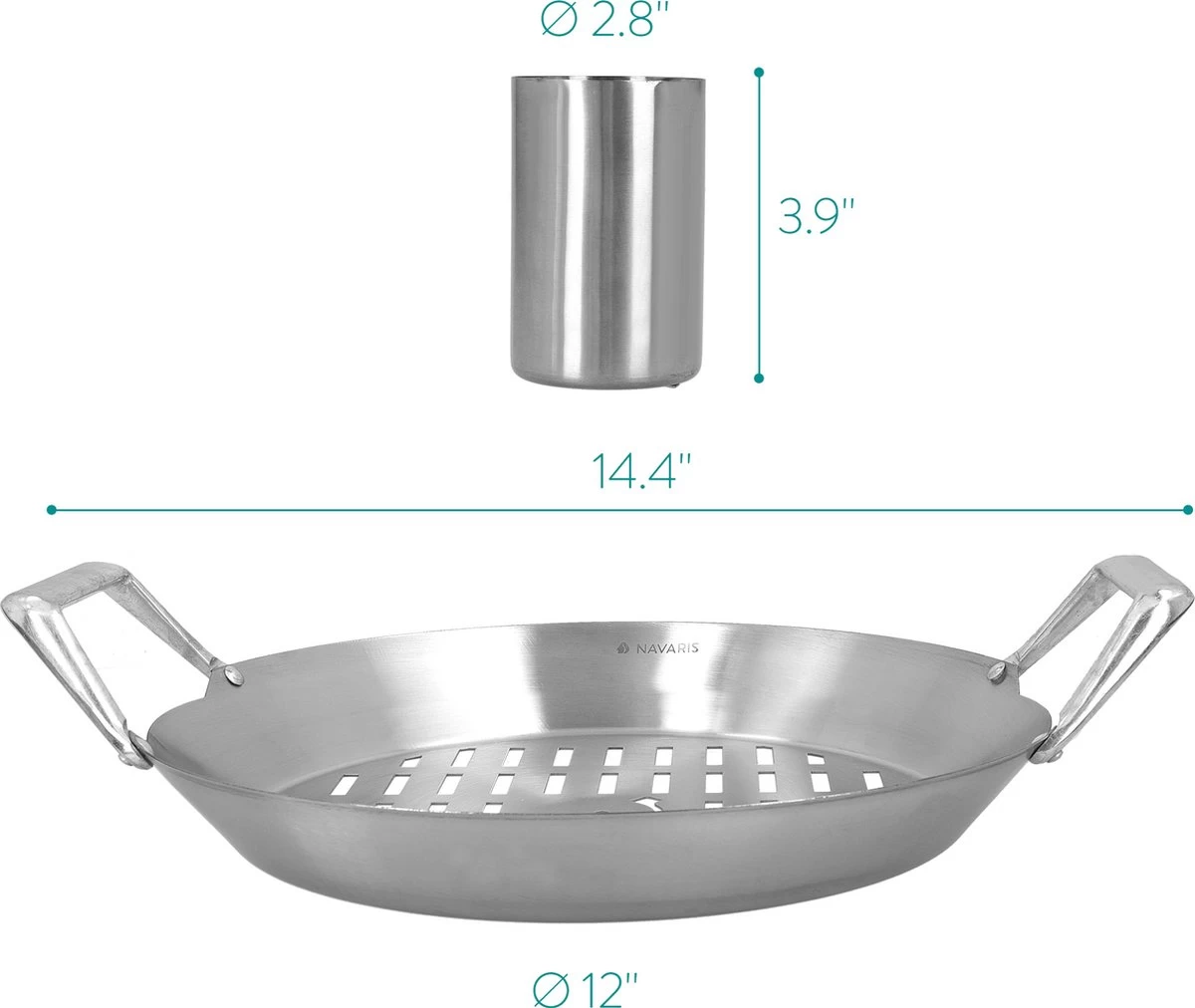Grille à Rôtir Poulet Navaris Pour BBQ - Grille à Poulet En Acier Inoxydable - Grille Avec égouttoir D'un Diamètre De 30,5 Cm - Rôtissage De Poulet Debout – Image 4