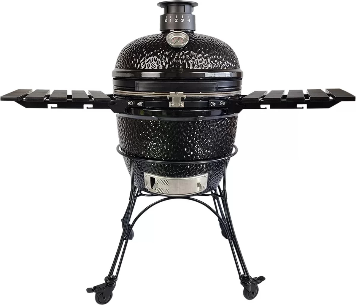 Obelix Kamado Large - 22 Pouces - Zwart - Avec Poseur De Plaque - Feutre En Fibre De Verre - Système D'ouverture / Fermeture - Precision Top-Vent – Image 13