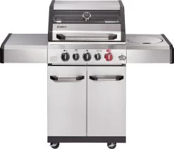 Barbecue à Gaz Enders Kansas II Pro 3 SIK Turbo - Grijs - Surface De Cuisson 60x45 Cm - 3 Brûleurs Principaux + Brûleur Latéral + Brûleur Arrière - Barbecue