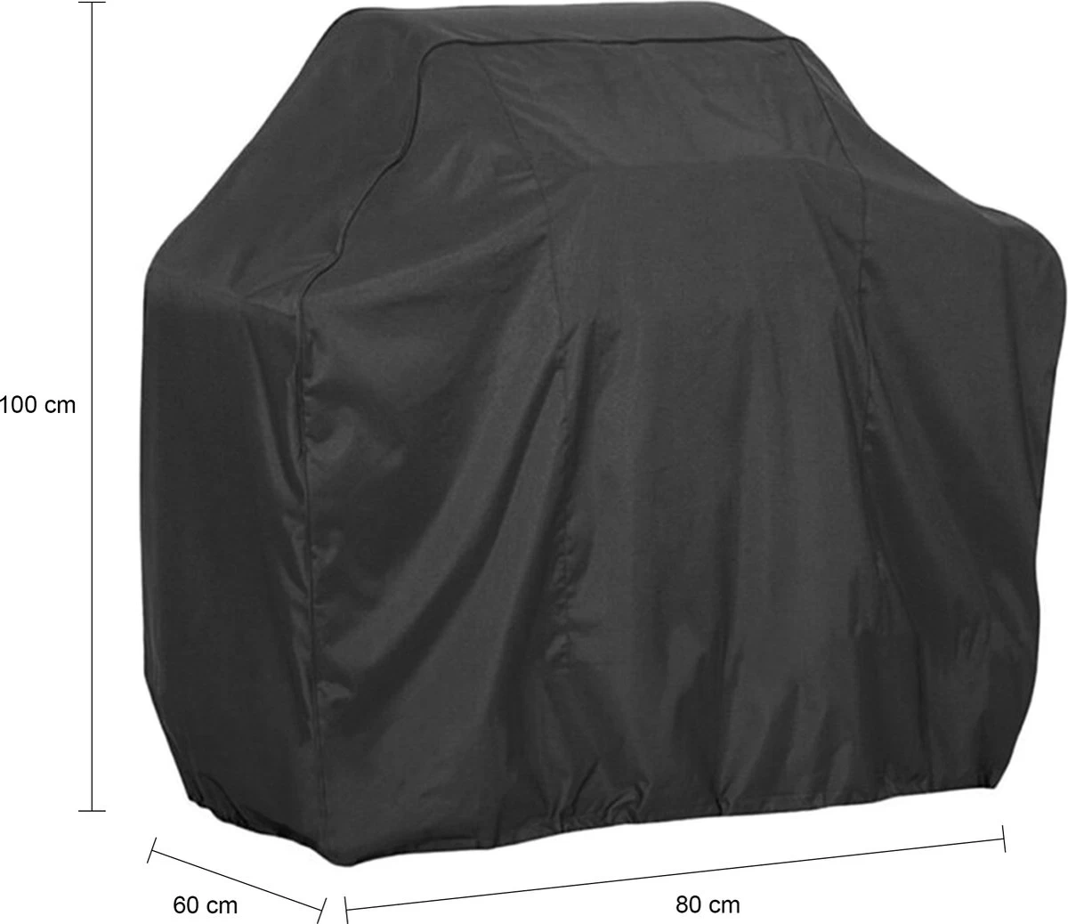Housse De Barbecue QUVIO - Housse De Protection Pour BBQ - Housse - Housse - Accessoires De BBQ - Rectangle - Imperméable - Zwart - 80 X 60 X 100 Cm – Image 3