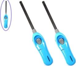 Briquet Avec Protection Enfant - Briquet Barbecue - Paquet De 2x Briquets BBQ Rechargeables| Une Qualité |Protection Enfant/Sécurité Enfant |2x Bleu | 26 Cm