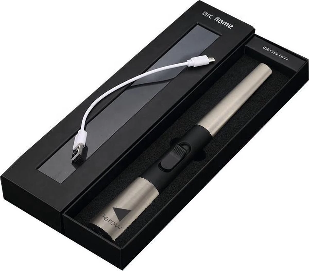 Briquet électrique Long Rechargeable - Briquet Plasma Durable - Briquet De Luxe - Comprend Un Emballage Cadeau - BBQ - Bougies - Grijs – Image 7