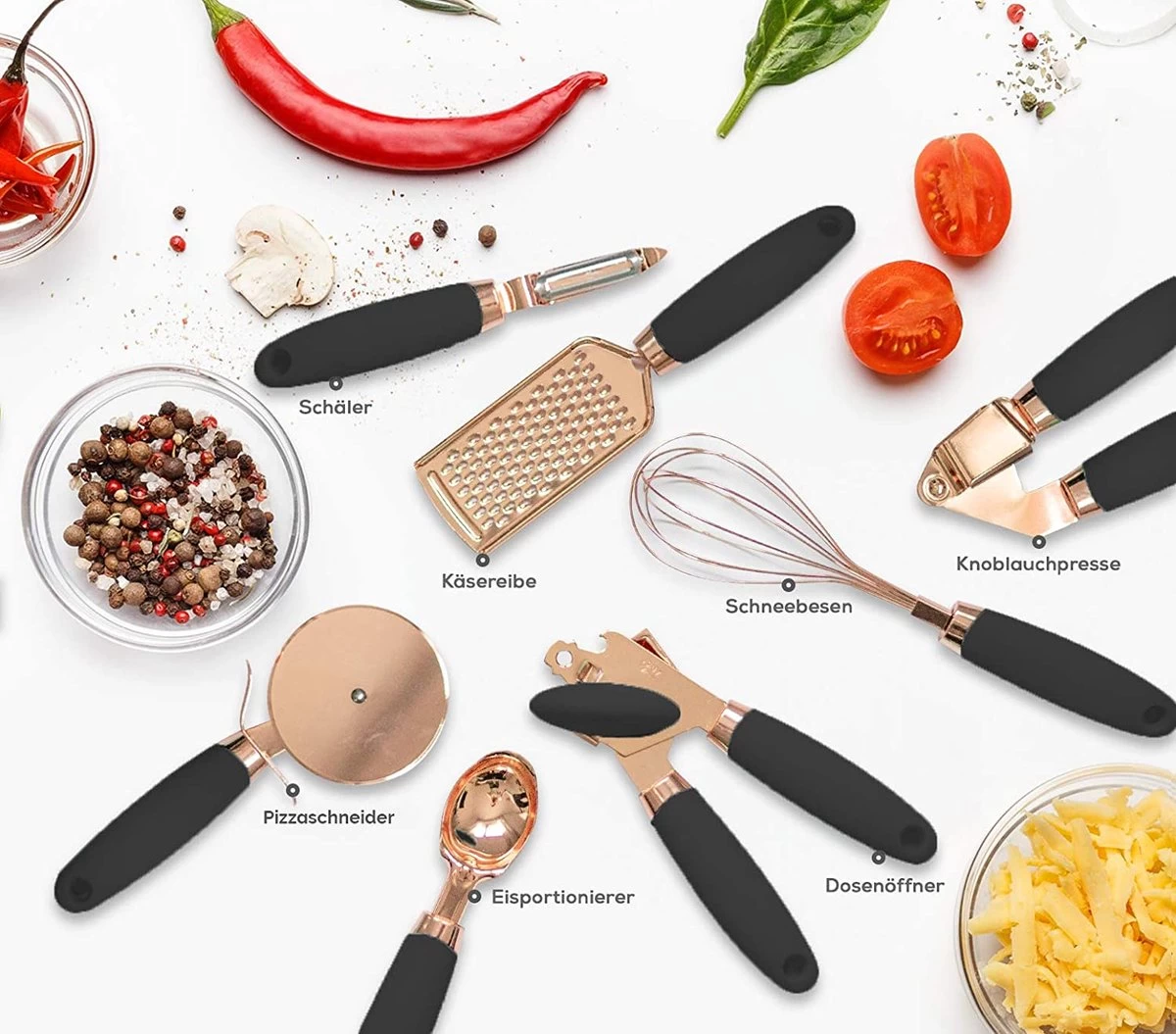 Set D'ustensiles De Cuisine Set D'ustensiles De Cuisine Spatule Fouet Pinces Cuillère Ustensiles De Cuisine Pour Cuisiner, Cuire Et Mélanger – Image 4