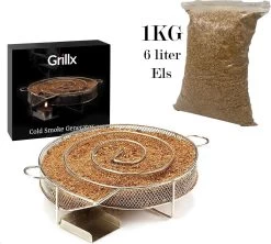 GrillX Générateur De Fumée Froide Avec 1 Kg Aulne Smoke Moth - 4 Litres - Smokerbox - Smokebox En Acier Inoxydable - Générateur De Fumée - Fumage à Froid - Accessoires De BBQ