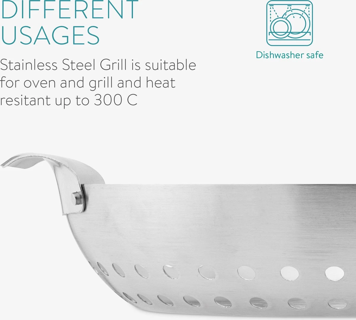 Grille Et Plateau De BBQ Navaris - Grille De Barbecue Pour Viande, Poisson Et LĂ©gumes - Convient Au Four Et Au Barbecue - Grille De Gril Ronde â Image 3