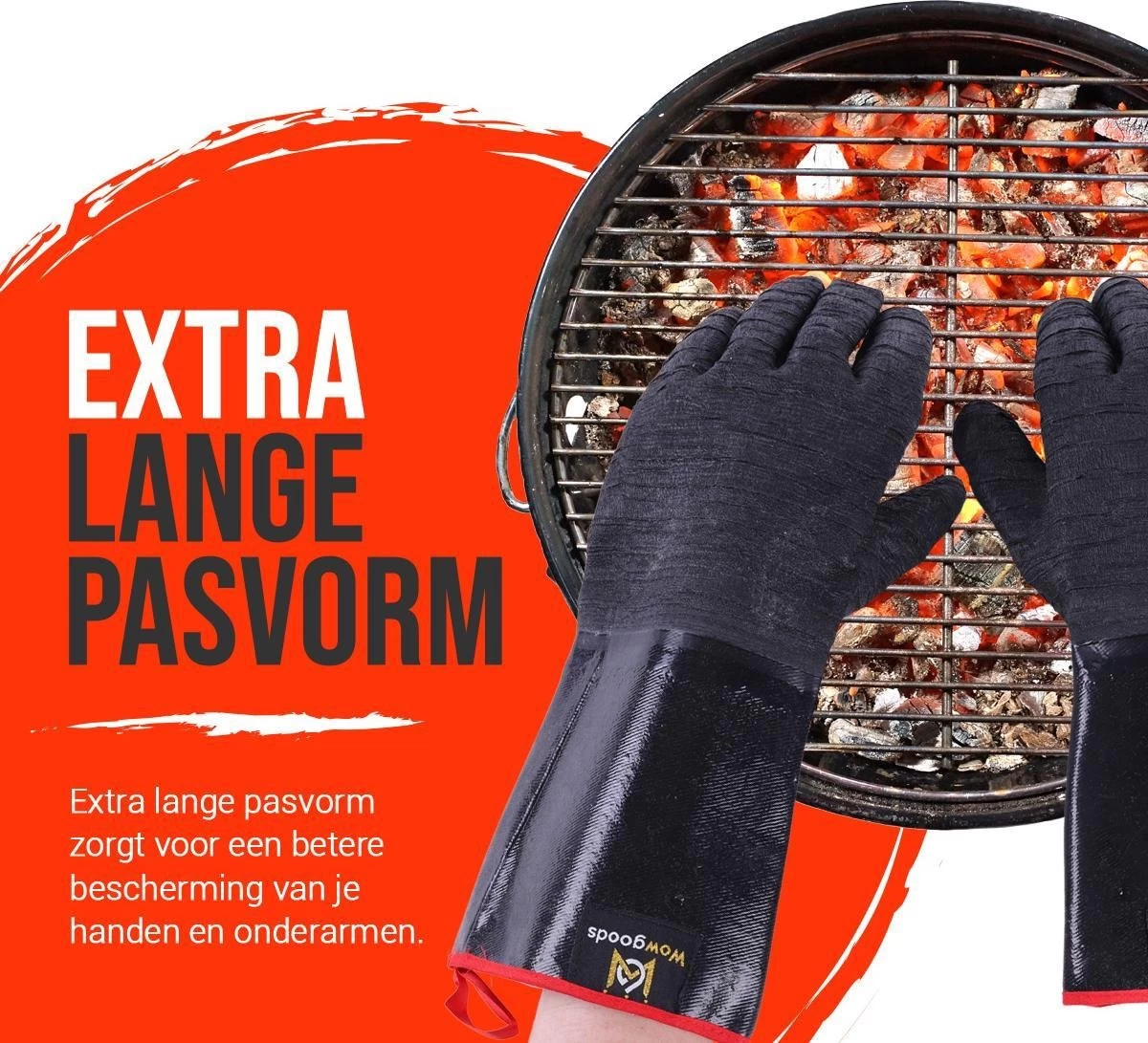 Gants De BBQ Résistants à La Chaleur Wowgoods Avec Pinces à Viande - Mitaines De Gants De Four Extra Longues Jusqu'à 500°C – Image 7
