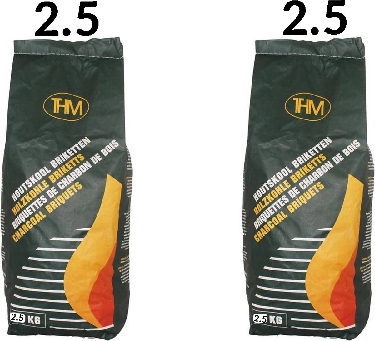 2X Briquettes De Charbon De 2,5 KG Avec Allume-feu 64 Pièces - Barbecue - BBQ - 2 Pièces - Total 5 KG – Image 2
