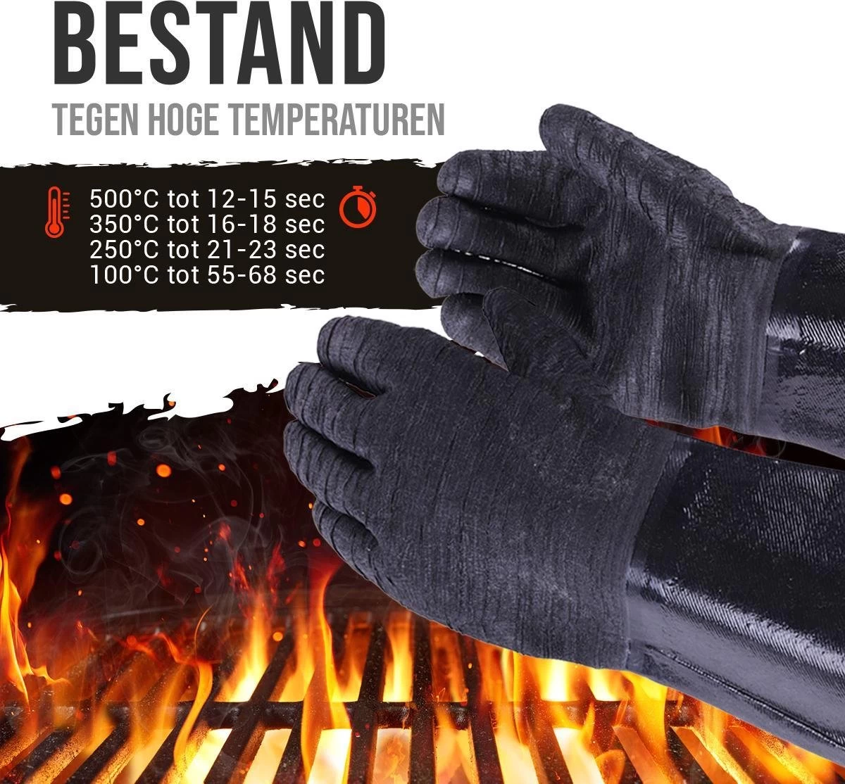 Gants De BBQ Résistants à La Chaleur Wowgoods Avec Pinces à Viande - Mitaines De Gants De Four Extra Longues Jusqu'à 500°C – Image 8
