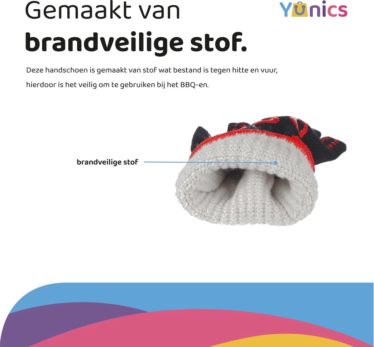 Gants BBQ YUNICS ® - Gants BBQ Résistant à La Chaleur - Accessoires BBQ - Rouge/ Zwart – Image 6