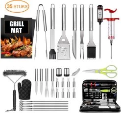 Saveur Royal® Ensemble D'outils De Barbecue En Acier Inoxydable De 32 Pièces - Ensemble De Gril De Barbecue Avec Sac De Transport - Grille De Barbecue - Accessoires De Barbecue Outils