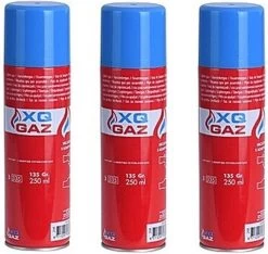 3x Bidons Briquet De Remplissage / Remplissage De Gaz / Bouteille De Gaz Butane - 250 Ml - Remplissage Plus Léger + 5 Adaptateurs