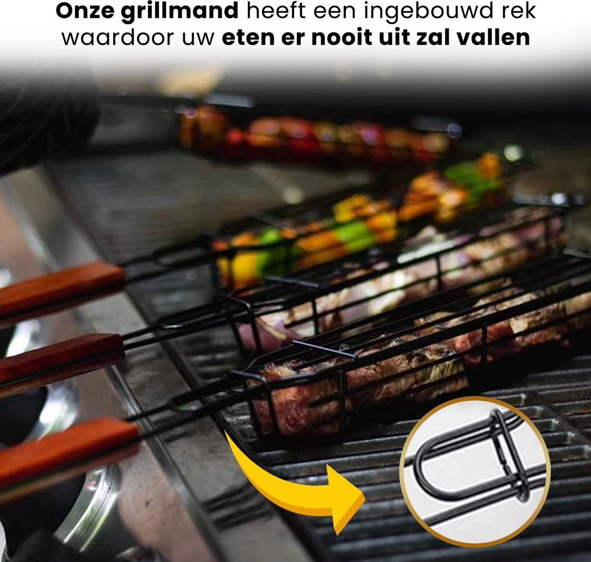 PROKING BBQ Grill Rack Clamp Basket - Accessoires Barbecue - Viande - Poisson - Vega - Set De 2 Pièces – Image 2