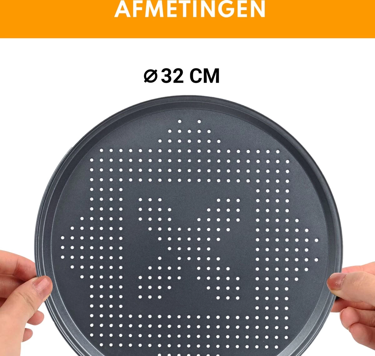Plaque à Pizza Groots - 2 Pièces - Moule à Pizza - Plaque à Pizza - Moule à Pizza - Revêtement Antiadhésif - Zwart – Image 3