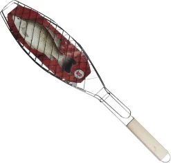 WiseGoods Premium Fish Grill Grille - Accessoires De Vêtements Pour Bébé BBQ - Grille De Barbecue - Barbecue - Grille De Barbecue En Fer - Avec Poignée 57 Cm