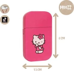 Briquet Moozz® Hello Kitty Avec Flamme Rose - Connu De TikTok - Rechargeable Et Coupe-vent