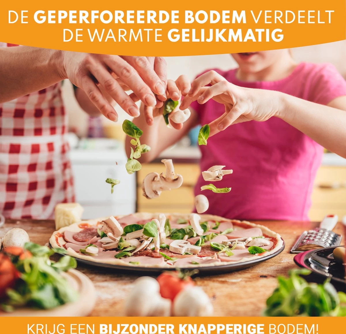 Plaque à Pizza Groots - 2 Pièces - Moule à Pizza - Plaque à Pizza - Moule à Pizza - Revêtement Antiadhésif - Zwart – Image 2